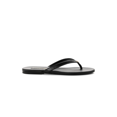 CHANEL LAMBSKIN CRYSTAL CC THONG SANDALS